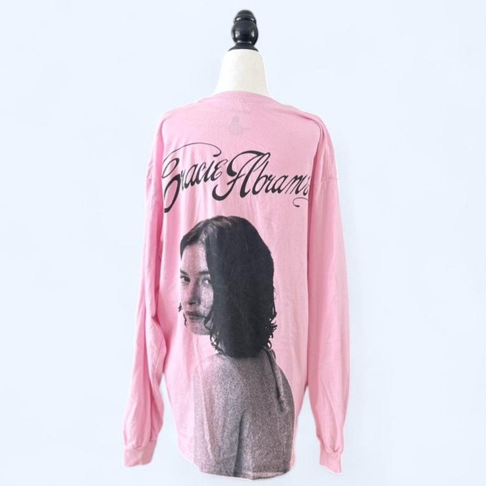 Gracie Abrams Concert Merch 2025 Pink Long Sleeve Shirt “I love you, I'm sorry"